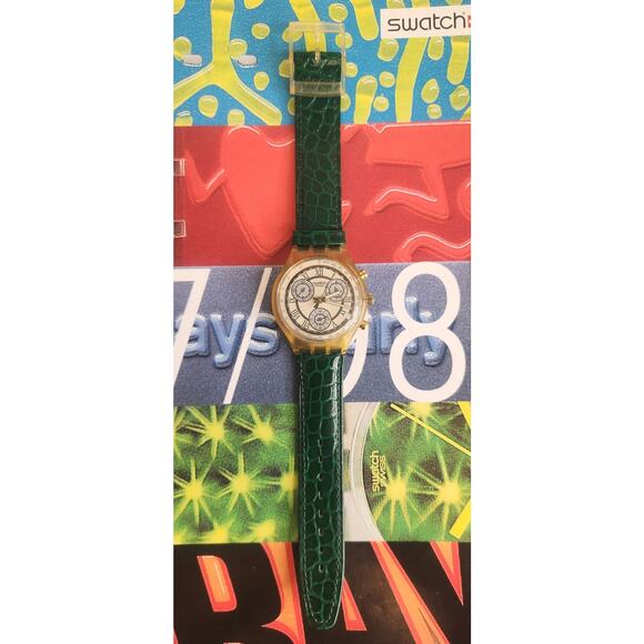 Swatch watch CLOCHER SCJ400 1995 Chrono New Old stock - Picture 2 of 9